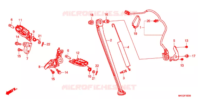 REPOSE PIED - BEQUILLE Honda MOTO 450 CRF 2019  CRF450LK