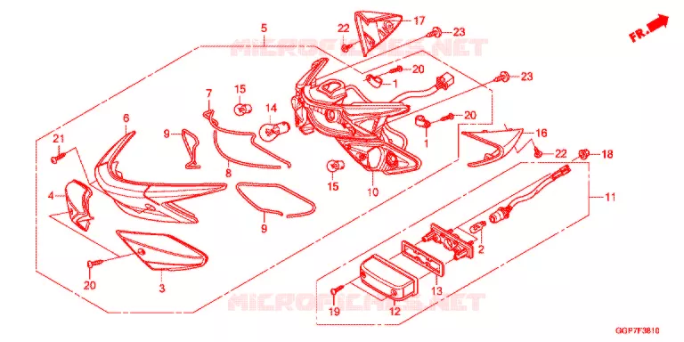 FEUX ARRIERE (NSC50/MPD/WH) Honda SCOOTER 50 VISION 2013  NSC50MPDC
