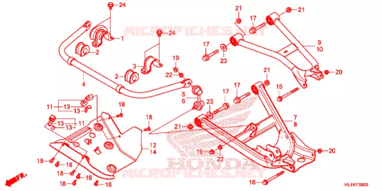 TRIANGLES - BARRE ANTI ROULIS Honda ATV 1000 PIONEER 2019  SXS1000M3LK