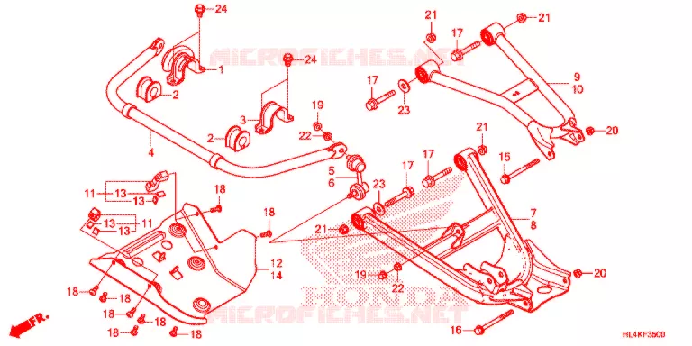 TRIANGLES - BARRE ANTI ROULIS Honda ATV 1000 PIONEER 2019  SXS1000M5LK