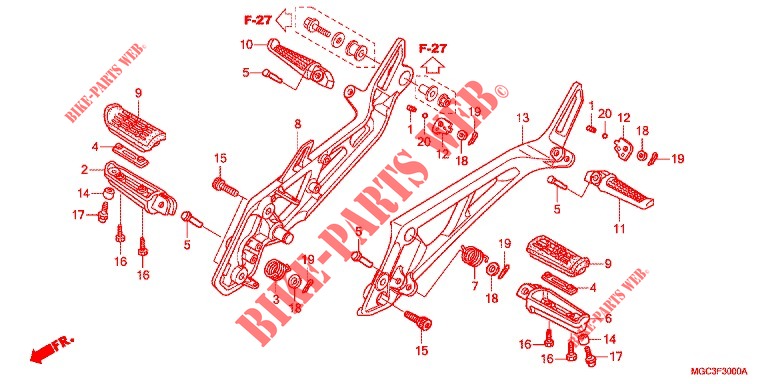 REPOSE PIED pour Honda CB 1100 ABS de 2013