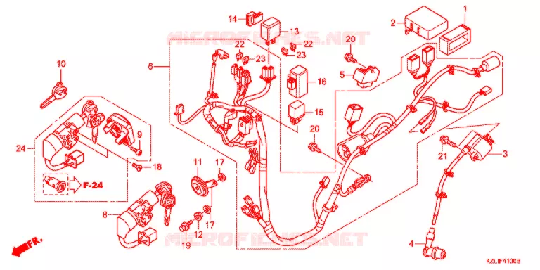 FAISCEAU DES FILS (NSC110C/S) Honda SCOOTER 110 SPACY 2018  NSC110SC
