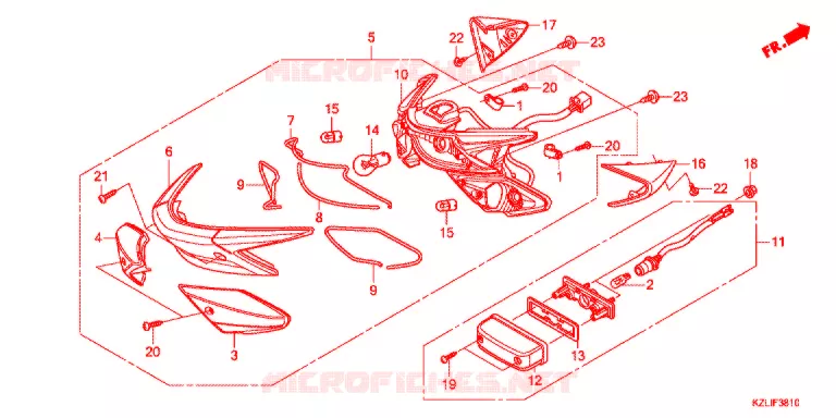 FEUX ARRIERE Honda SCOOTER 110 SPACY 2015  NSC110SC