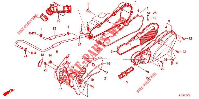 FILTRE A AIR (NSC110C/S/CSF C) pour Honda SPACY 110 SPOKED WHEELS de 2015