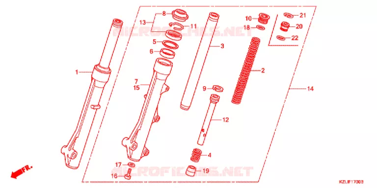 FOURCHETTE AVANT (NSC110C/S/CSF-C) Honda SCOOTER 110 SPACY 2015  NSC110SC