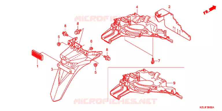 GARDE-BOUE ARRIERE Honda SCOOTER 110 SPACY 2012  NSC110SC