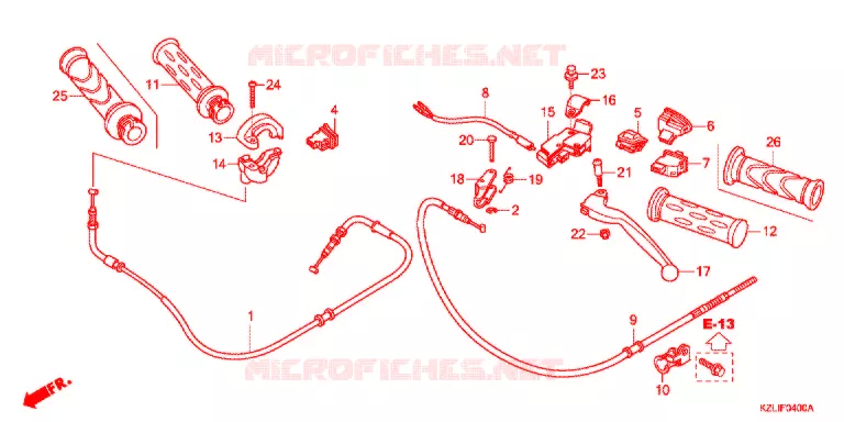 LEVIER DE GUIDON - CABLE - COMMODO Honda SCOOTER 110 SPACY 2017  NSC110SC