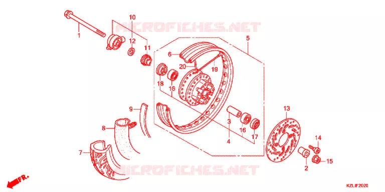 ROUE AVANT (RAYON) Honda SCOOTER 110 SPACY 2014  NSC110SC