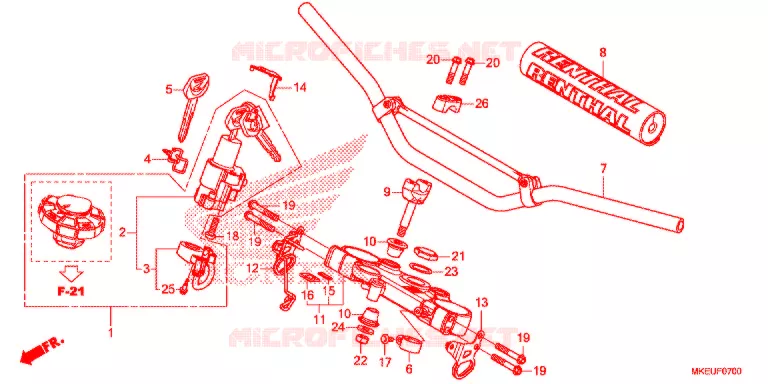 GUIDON - TE DE FOURCHE Honda MOTO 450 CRF 2019  CRF450LK