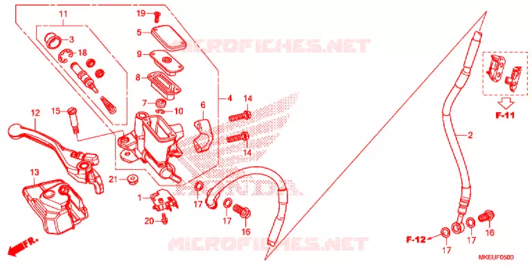 MAITRE CYLINDRE DE FREIN AVANT Honda MOTO 450 CRF 2019  CRF450LK