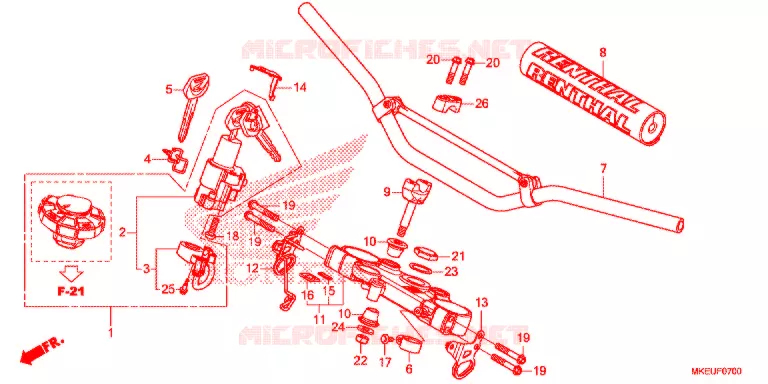 GUIDON - TE DE FOURCHE Honda MOTO 450 CRF 2019  CRF450LK