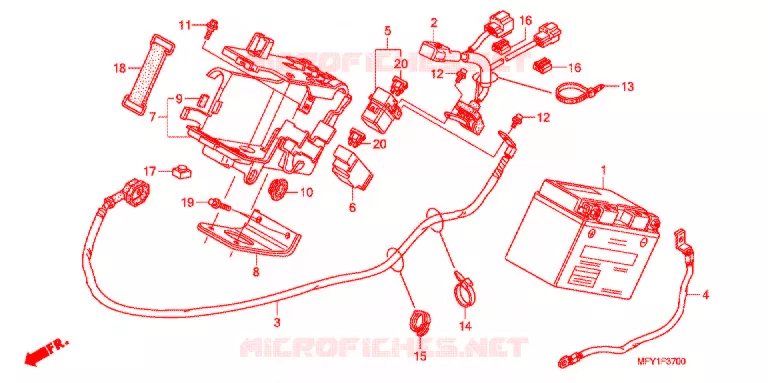 BATTERIE Honda MOTO 1300 VT 2010  VT1300CRAA