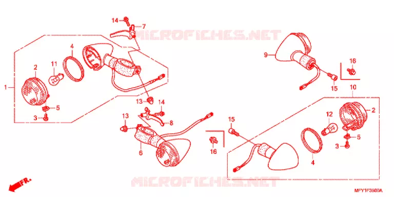 CLIGNOTANT Honda MOTO 1300 VT 2010  VT1300CRAA