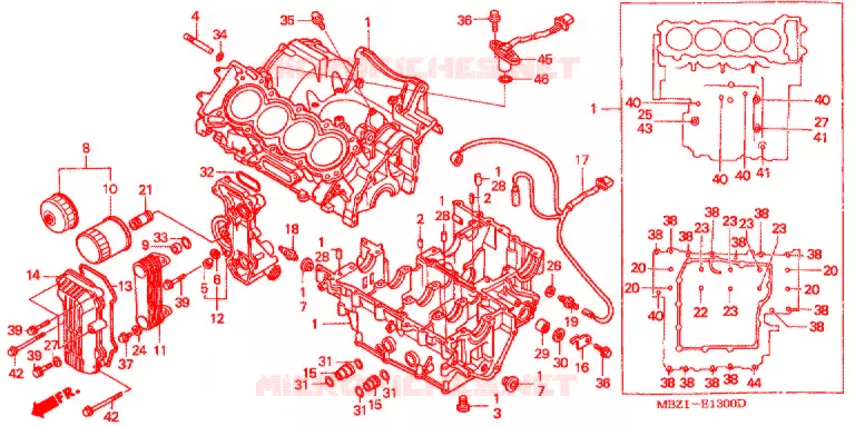 CARTER MOTEUR Honda MOTO 600 HORNET 2000  CB600F2Y