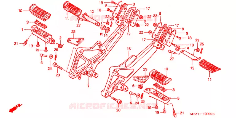 REPOSE PIED Honda MOTO 600 HORNET 1998  CB600FW