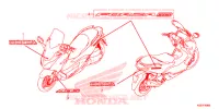 AUTOCOLLANTS pour Honda FORZA 300 ABS TOP BOX 4ED de 2018