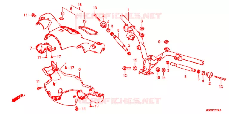 GUIDON - CARENAGE Honda MOTO 110 CUB 2019  C110JK