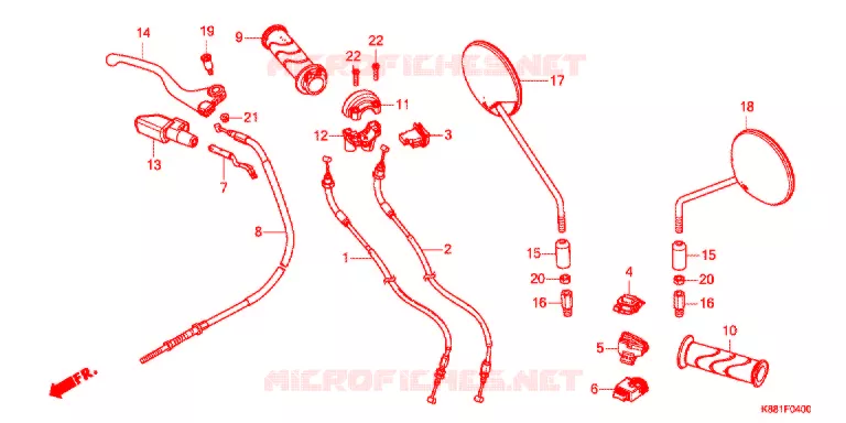 LEVIER DE GUIDON - CABLE - COMMODO Honda MOTO 110 CUB 2018  C110JK