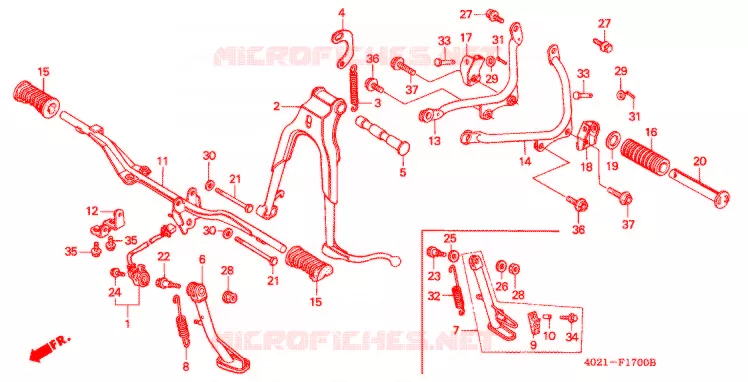 REPOSE PIED - BEQUILLE Honda MOTO 125 CD 1992  CD125TN