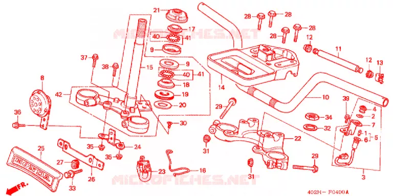 GUIDON - TE DE FOURCHE Honda MOTO 125 CD 1993  CD125TP