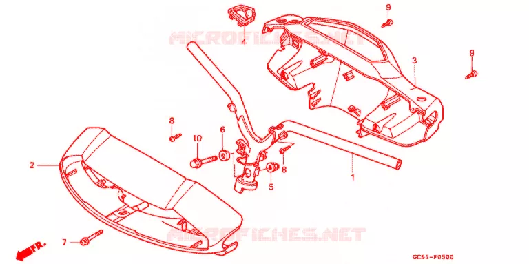GUIDON - CARENAGE Honda SCOOTER 100 LEAD 1998  NH100W