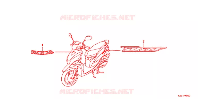 AUTOCOLLANTS Honda SCOOTER 110 DIO 2011  NSC110WHB