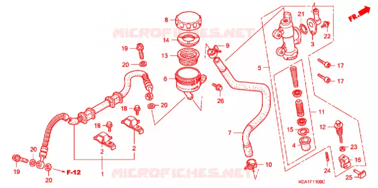 MAITRE-CYLINDRE DE FREIN ARRIERE Honda MOTO 250 HORNET 1996  CB250FT