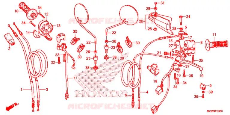 LEVIER DE GUIDON - CABLE - COMMODO Honda MOTO 650 XR 2019  XR650LK