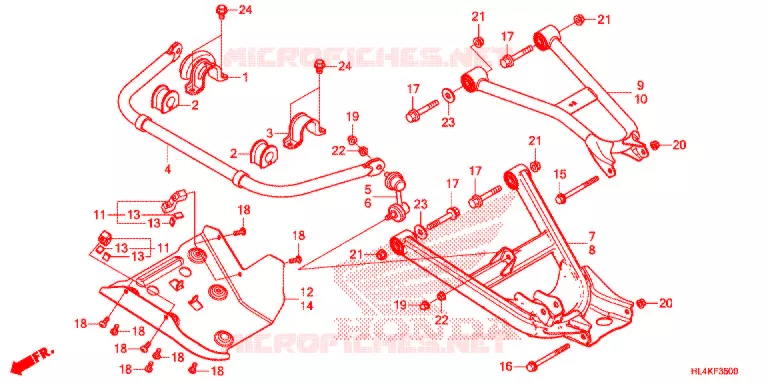 TRIANGLES - BARRE ANTI ROULIS Honda ATV 1000 PIONEER 2019  SXS1000M3LK