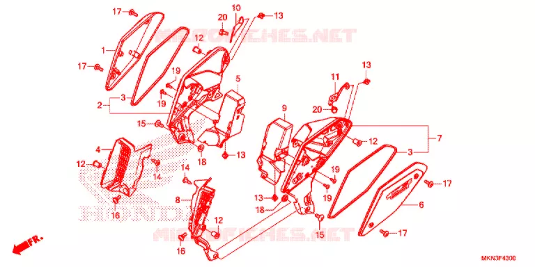 OUIES DE RADIATEUR Honda MOTO 650 CB 2020  CB650RAK