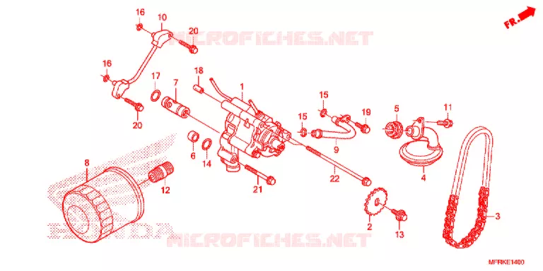 FILTRE A HUILE - POMPE A HUILE Honda MOTO 1300 VT 2019  VT1300CXK