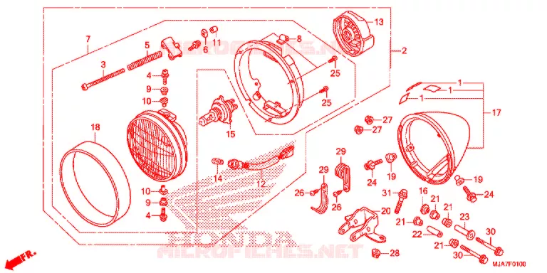 PHARE Honda MOTO 750 SHADOW 2019  VT750CSK