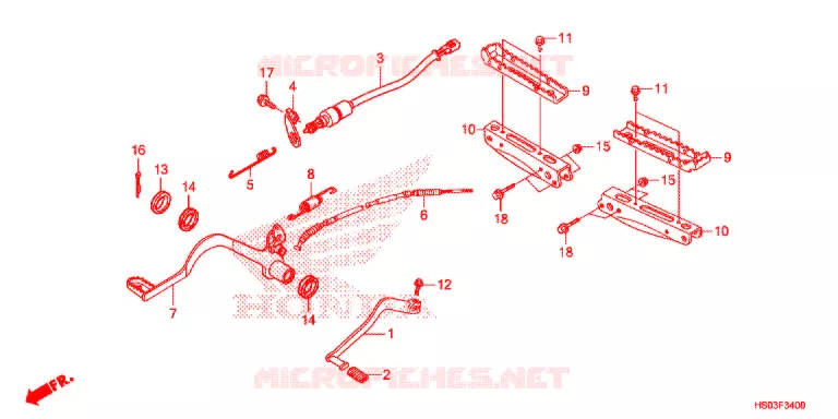 PEDALE - REPOSE PIED Honda ATV 250 FOURTRAX 2019  TRX250TM1K