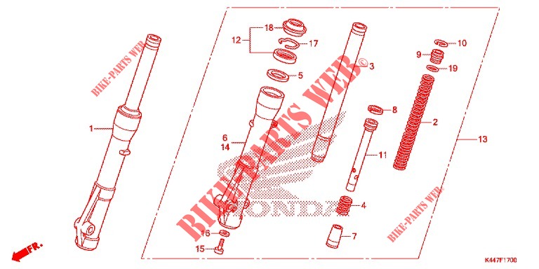 FOURCHE pour Honda VISION 110 de 2019