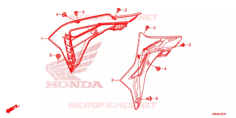 OUIES DE RADIATEUR (CRF250RX) Honda MOTO 250 CRF 2019  CRF250RXK