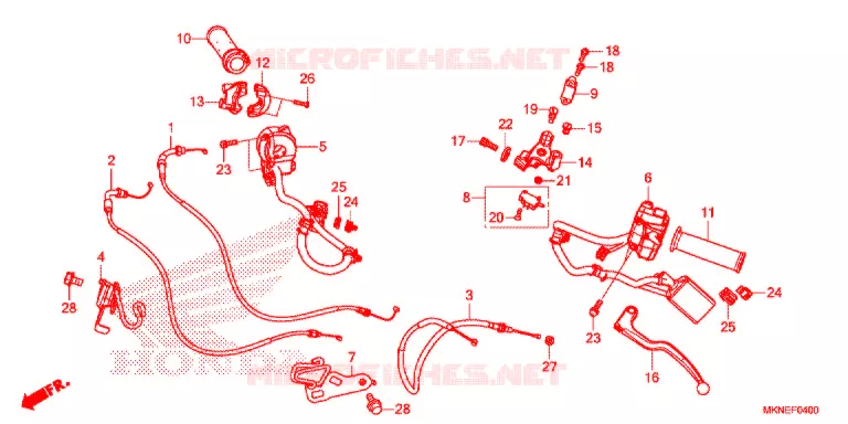 LEVIER DE GUIDON - CABLE - COMMODO Honda MOTO 650 CBR 2020  CBR650RAK