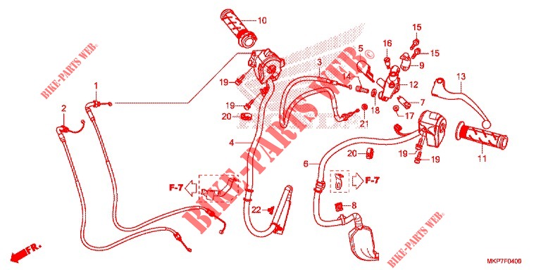 LEVIER DE GUIDON   CABLE   COMMODO pour Honda CB 500 X ABS de 2019