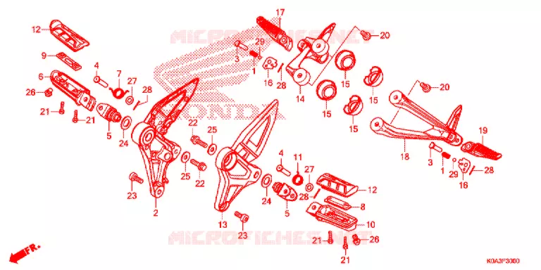 REPOSE PIED Honda MOTO 250 CBF 2020  CBF250NAL