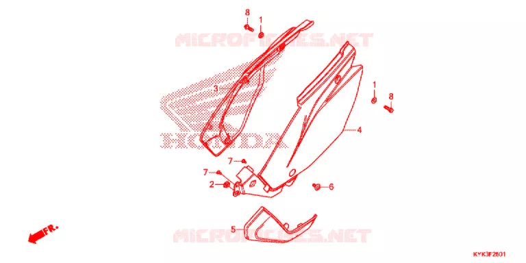 COUVERCLES LATERAUX (CRF110FK) Honda MOTO 110 CRF 2019  CRF110FK