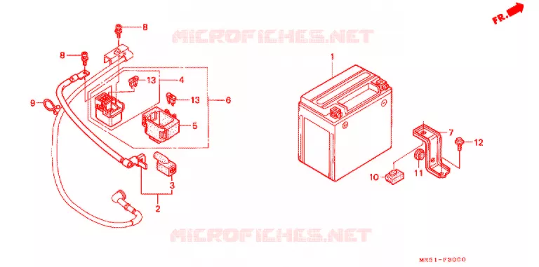 BATTERIE Honda MOTO 800 PC800 1990  PC800L