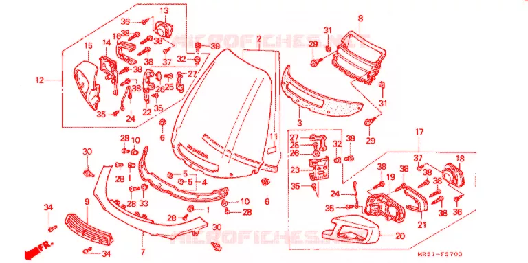 PARE-BRISE Honda MOTO 800 PC800 1990  PC800L