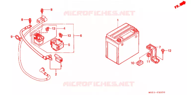 BATTERIE Honda MOTO 800 PC800 1993  PC800R