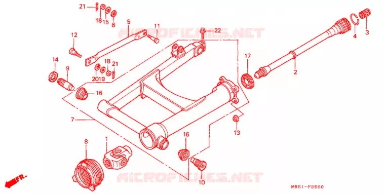 BRAS OSCILLANT - CARDAN Honda MOTO 800 PC800 1992  PC800R