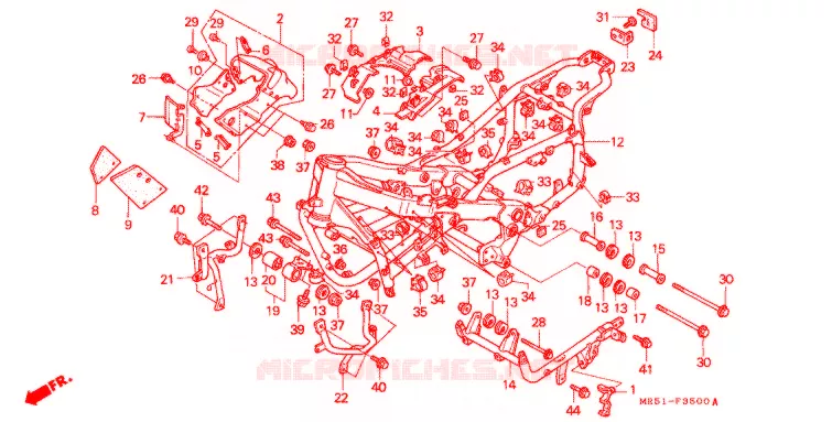 CADRE Honda MOTO 800 PC800 1992  PC800R