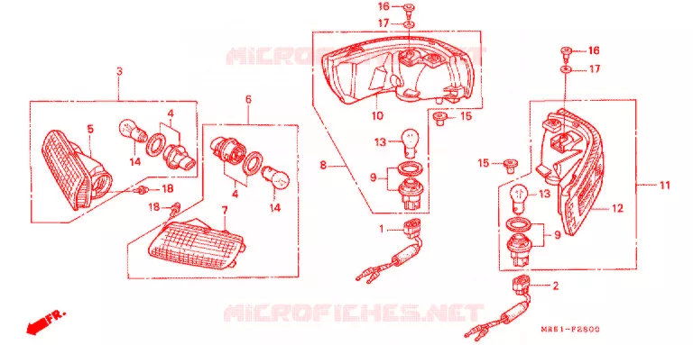 CLIGNOTANT Honda MOTO 800 PC800 1994  PC800R