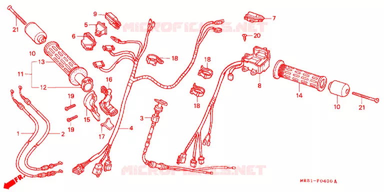 COMMODO - LEVIER - CABLE Honda MOTO 800 PC800 1994  PC800R