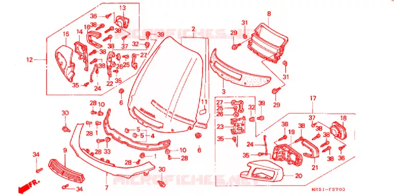 PARE-BRISE Honda MOTO 800 PC800 1993  PC800R