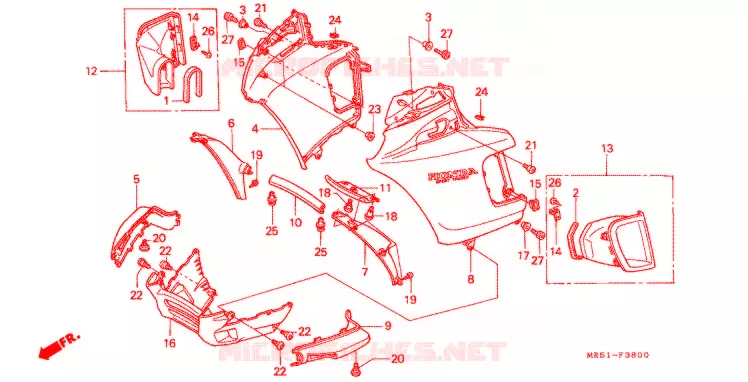 CARENAGE Honda MOTO 800 PC800 1996  PC800T