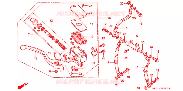 MAITRE CYLINDRE DE FREIN AVANT Honda MOTO 800 PC800 1996  PC800T