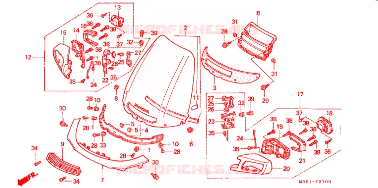 PARE-BRISE Honda MOTO 800 PC800 1997  PC800T